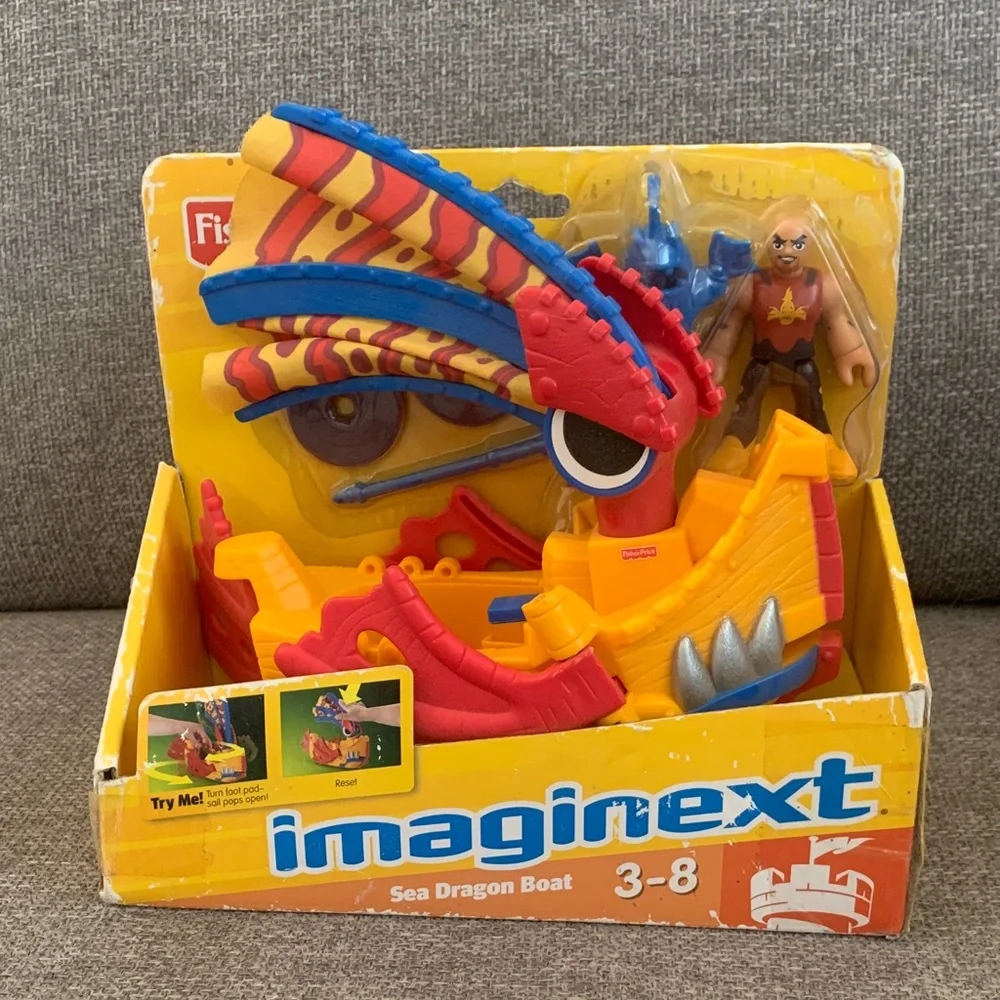 Imaginext Sea Dragon Boat Playset with Accessories and Figure Retired
